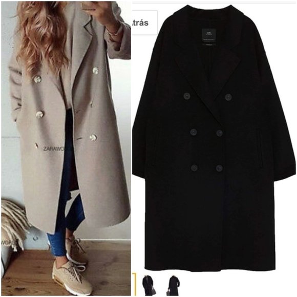 double breasted coat zara